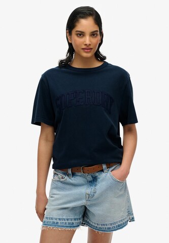 T-shirt oversize Superdry en bleu : devant