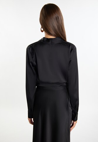 Camicia da donna di faina in nero