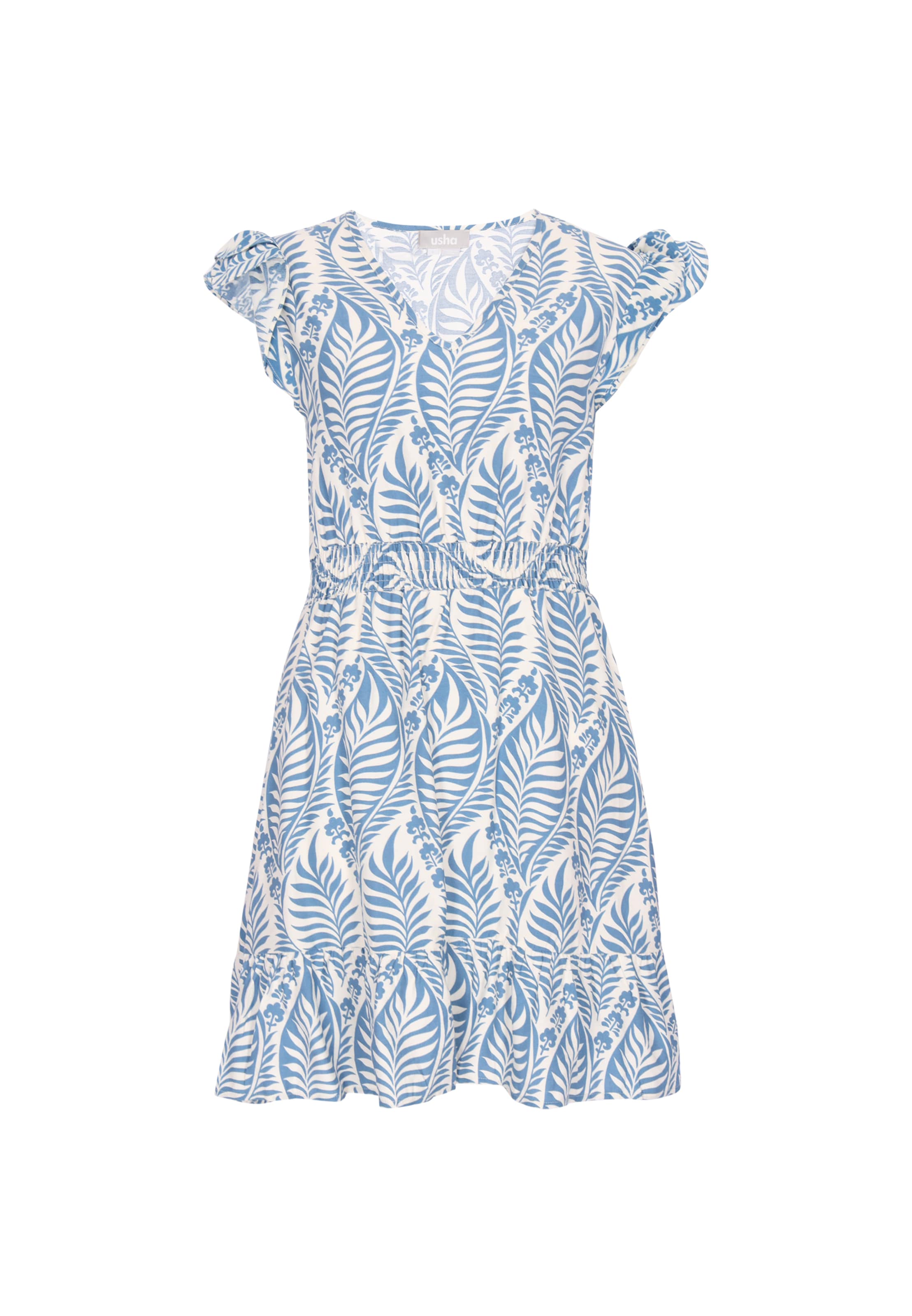 Usha Vestido en azul paloma / blanco, Vista del producto