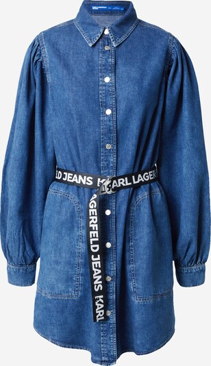 KARL LAGERFELD JEANS Blusekjole i blue denim / sort / hvid, Produktvisning