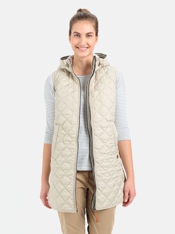 CAMEL ACTIVE Lange Steppweste aus recyceltem Polyester in Beige: predná strana