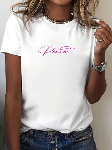 RMK Shirt 'Peace'‌ in Weiß: Vorderseite