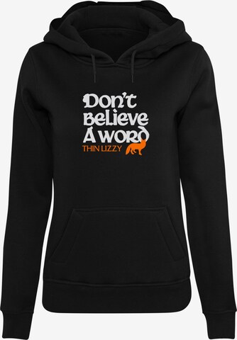 Sweat-shirt 'Thin Lizzy - Dont Believe A Word' Merchcode en noir : devant