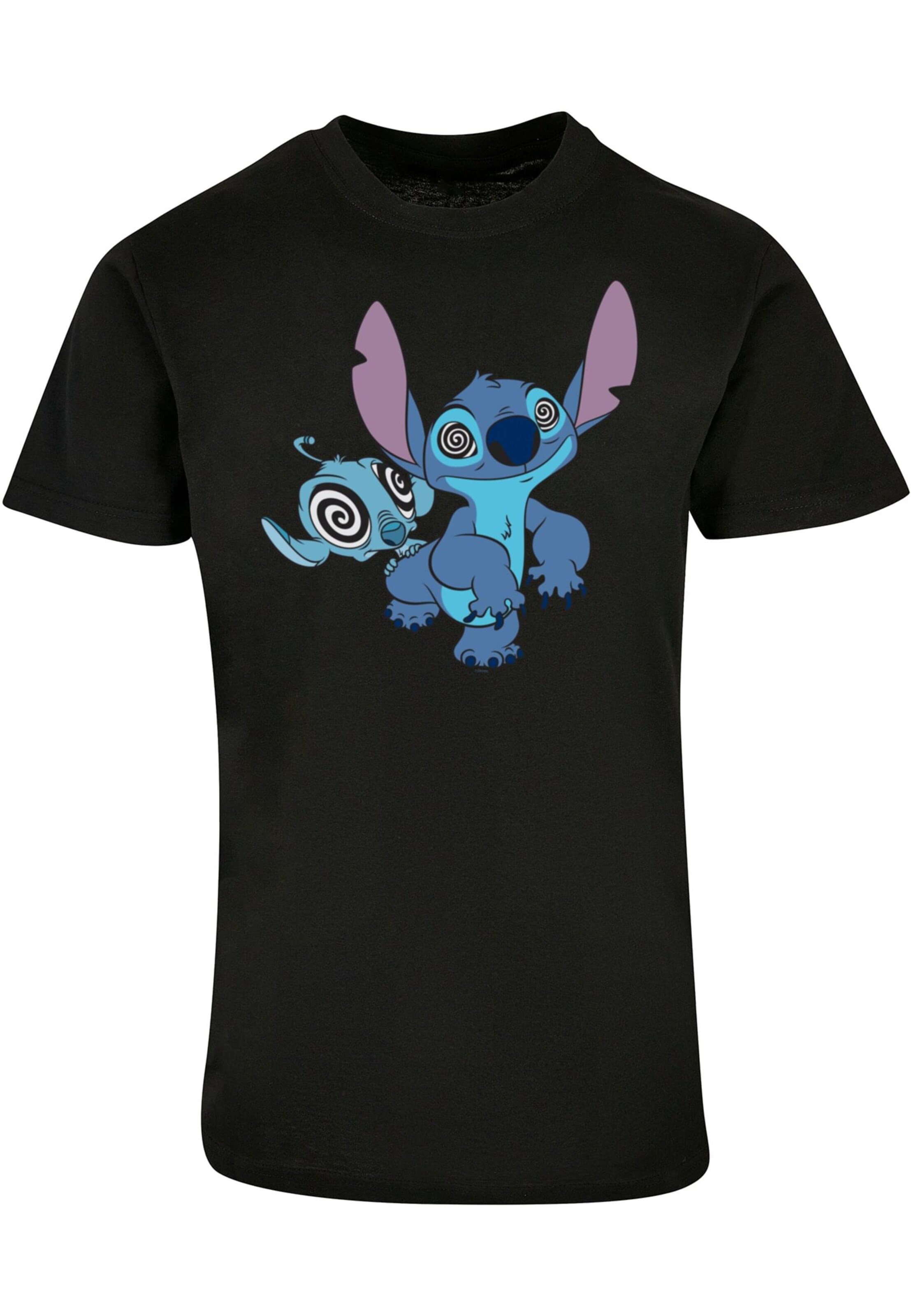 ABSOLUTE CULT Shirt 'Lilo And Stitch - Hypnotized' in Zwart: voorkant