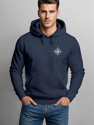 Neverless Sweatshirt 'Kompass' in Blue