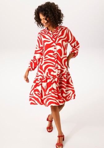 Aniston CASUAL Blusenkleid in Beige: Vorderseite