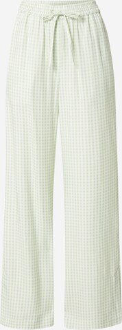 Esmé Studios Wide leg Broek 'Della' in Groen: voorkant