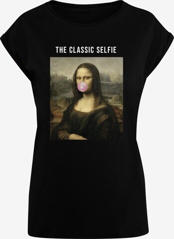 Merchcode T-Shirt 'APOH - Da Vinci Selfie' in Schwarz: predná strana