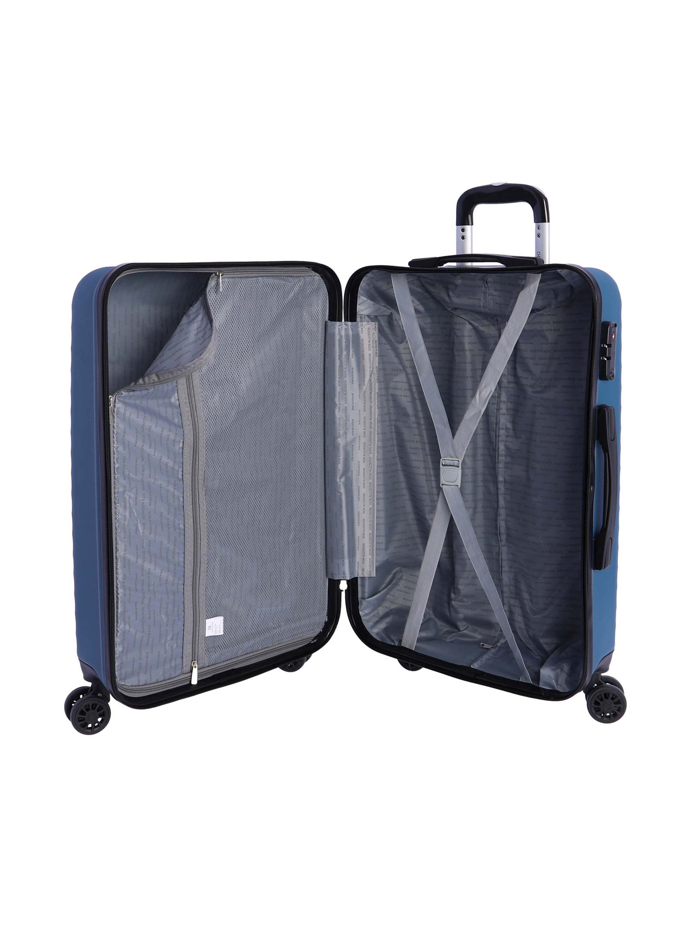 Don Algodon - Carrito 'DON ALGODON Maleta Mediana 23 kg | Maleta de Viaje Rígida con 4 Ruedas Dobles 360º, Candado TSA y Asa Telescópica | Equipaje Resistente al Agua para Viajes en Avión' en azul