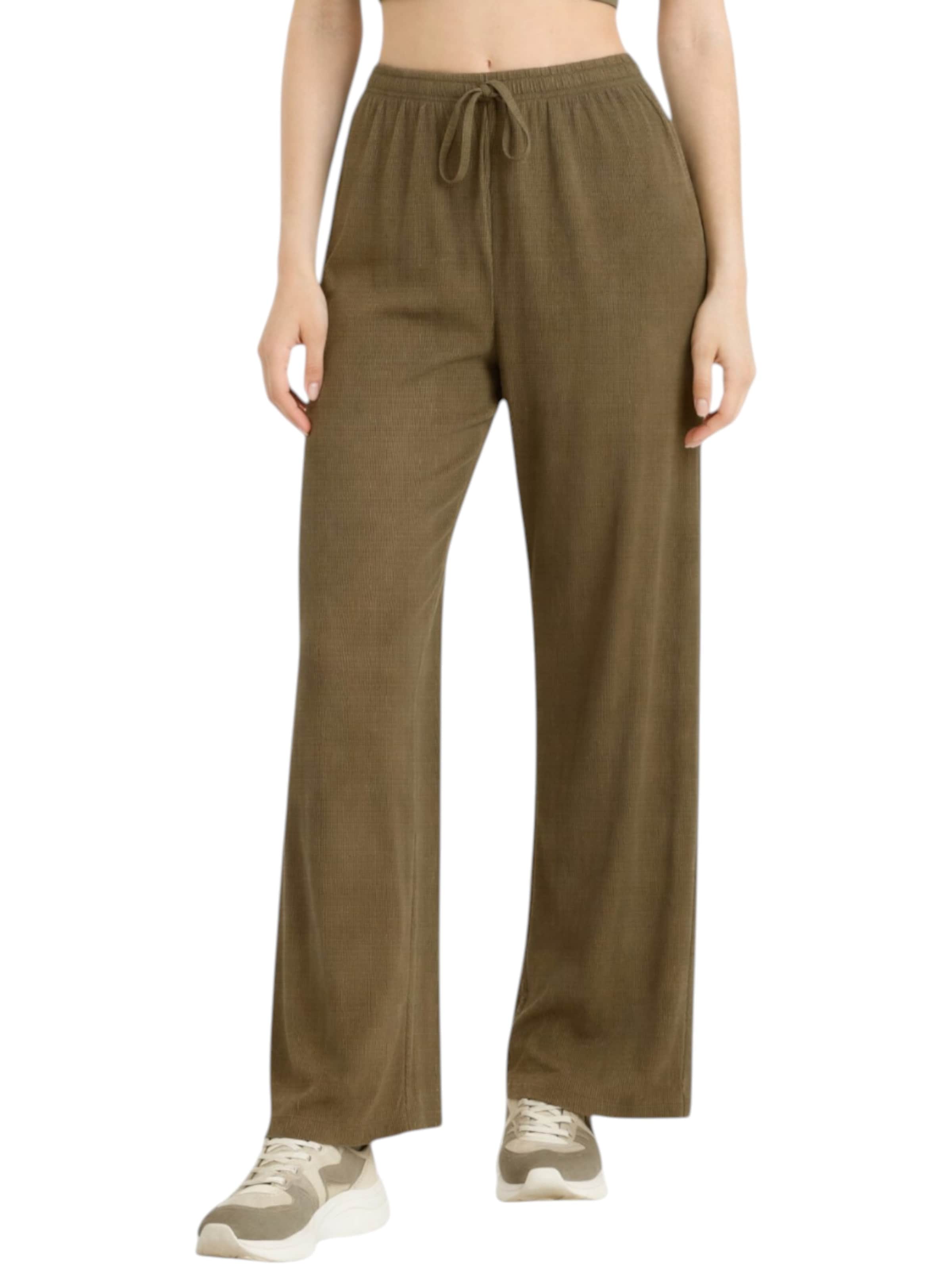 Wide Leg Pantalon 'FLORYN – Palazzohose Crinkle' fashionshowcase en vert
