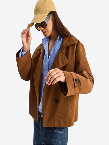 Bianco Lucci Between-Seasons Coat in Brown