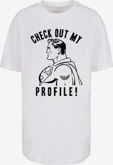 F4NT4STIC T-Shirt 'Superman Check Out My Profile' in schwarz / weiß, Produktansicht