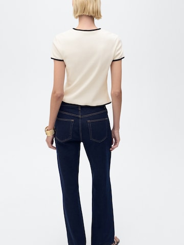MANGO Gebreid vest 'PORTBI' in Beige
