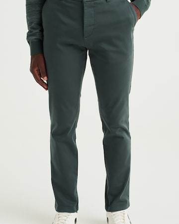 WE Fashion Slim fit Chino Pants in Green: front