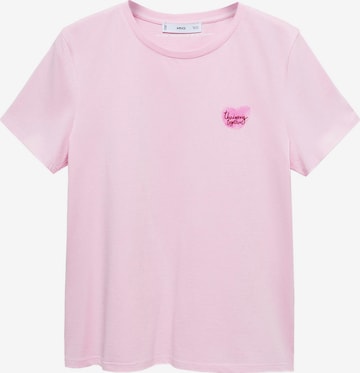 MANGO T-Shirt 'PSFERO' in Pink: predná strana