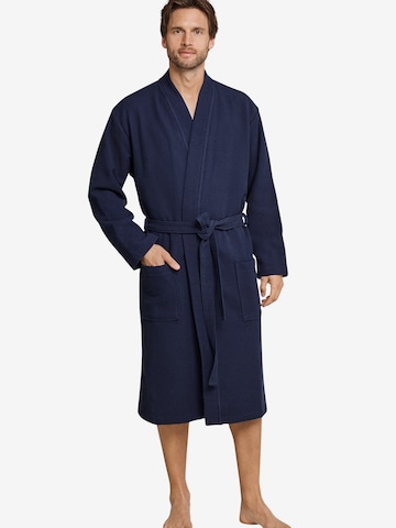 SCHIESSER Long Bathrobe in Blue