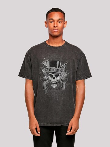 T-Shirt 'Guns 'N' Roses Skull And Pistols' F4NT4STIC en noir : devant