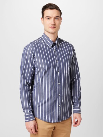 BOSS - Ajuste regular Camisa 'Rickert' en azul: frente