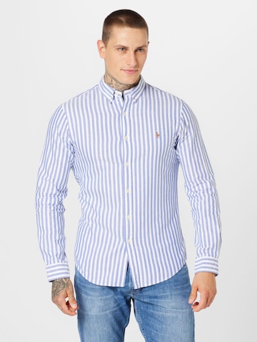 Polo Ralph Lauren Slim fit Button Up Shirt in Blue: front