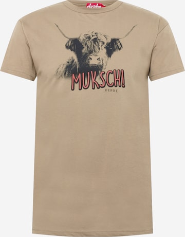 Derbe T-Shirt 'Muksch' in Braun: front