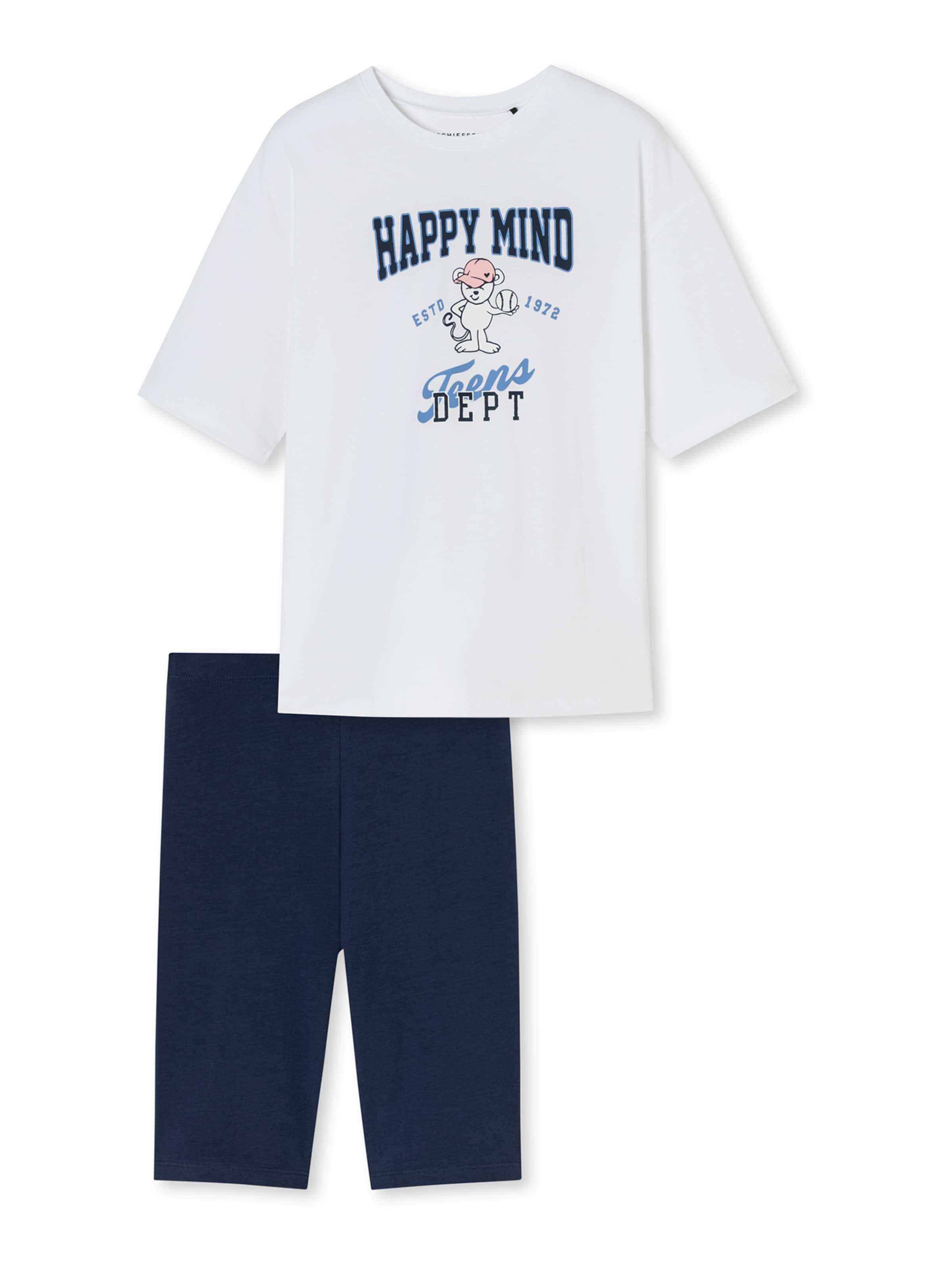 SCHIESSER Pyjama ' Nightwear ' in Weiß: Vorderseite