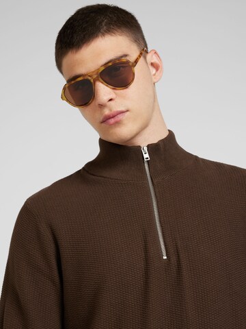 Casual Friday Sweater 'CF Karl' in Brown