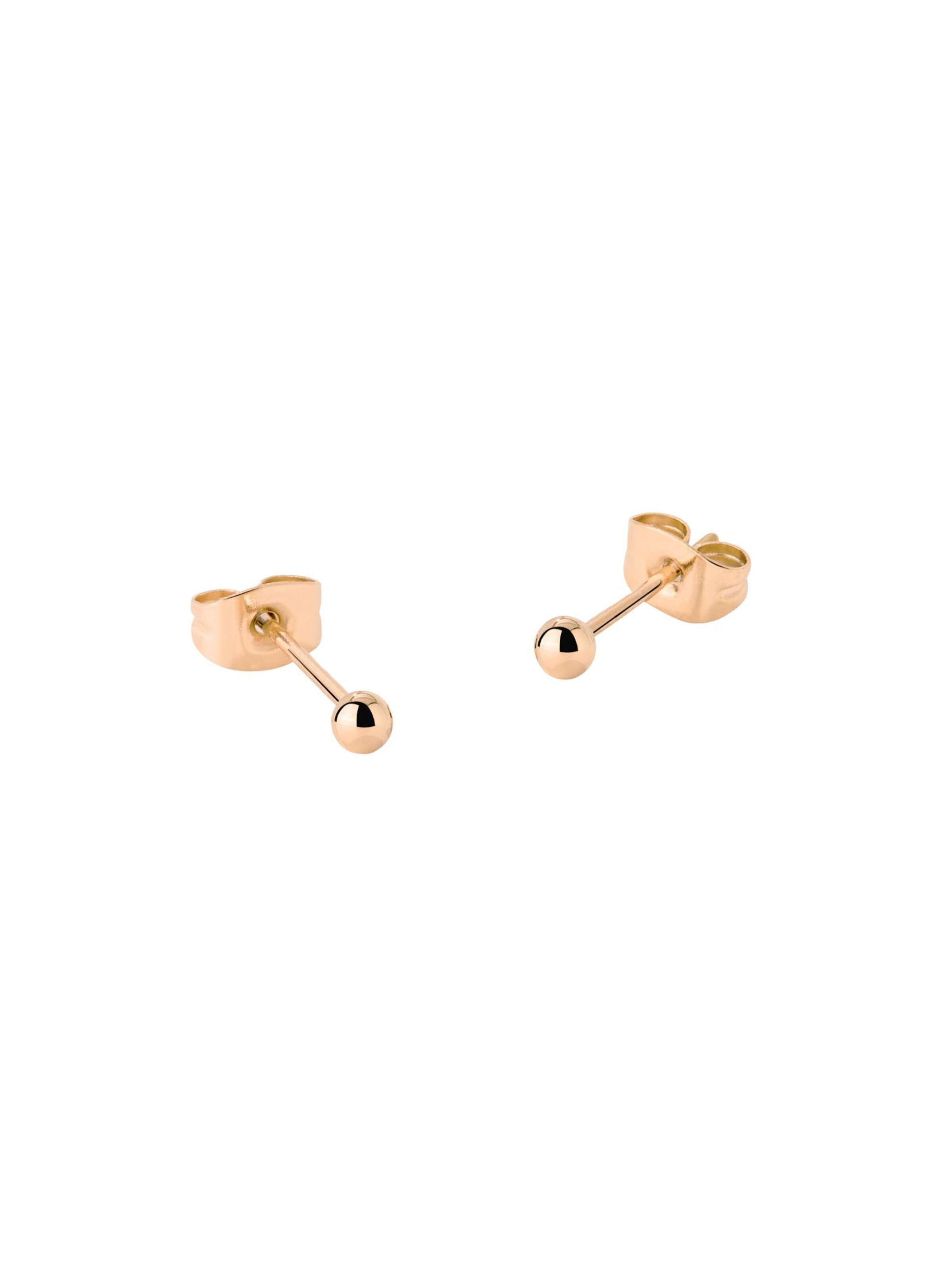 Luamaya Earrings 'Delicate Bead Studs' in Gold: front