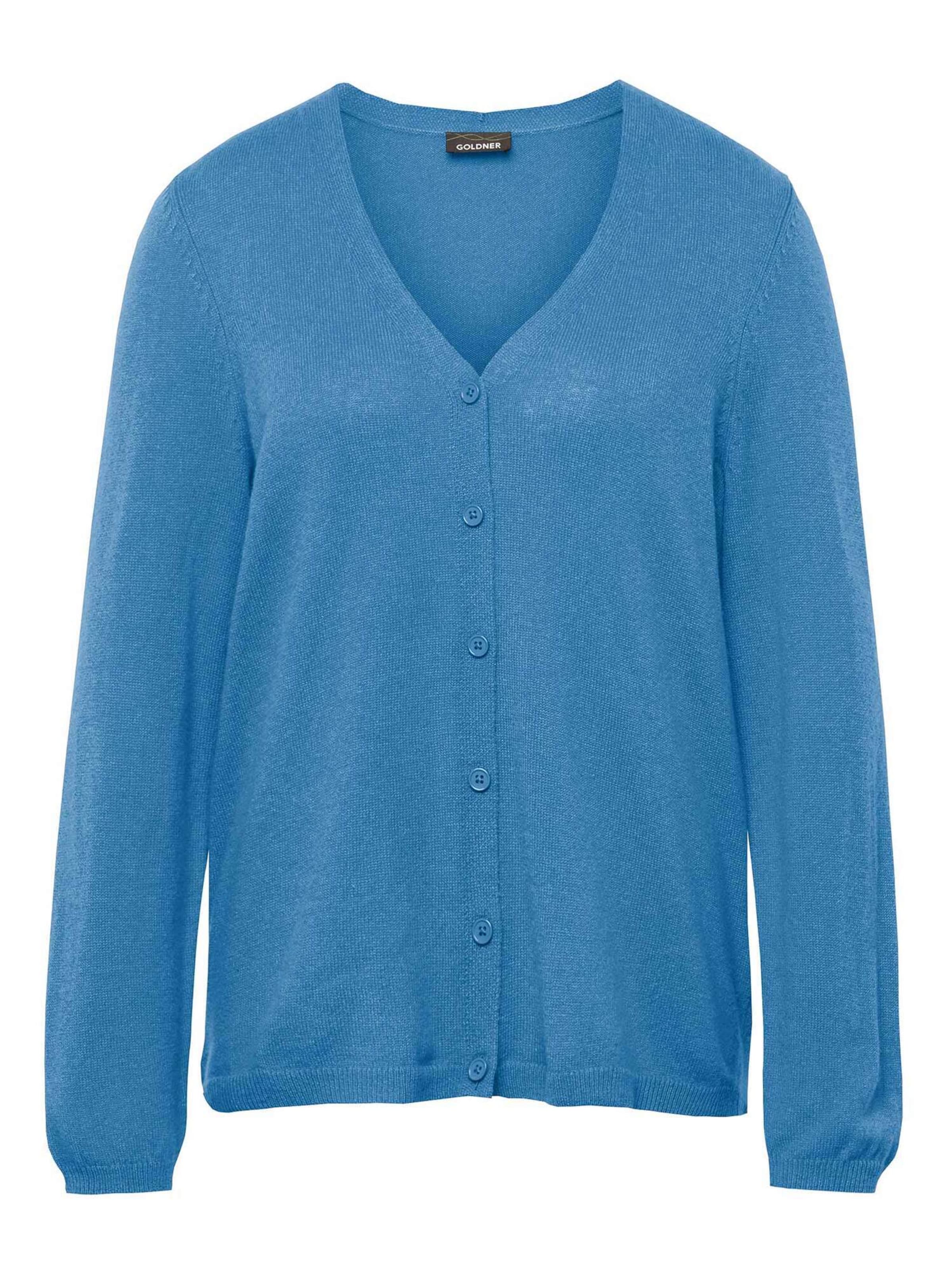 Goldner Gebreid vest in Blauw: voorkant