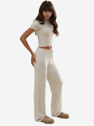 Hiccup - Perna larga Calças em branco