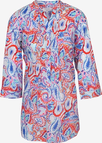 VICCI Germany Leichte Baumwollbluse mit Paisleydruck und Biesendetails in Blau: Vorderseite