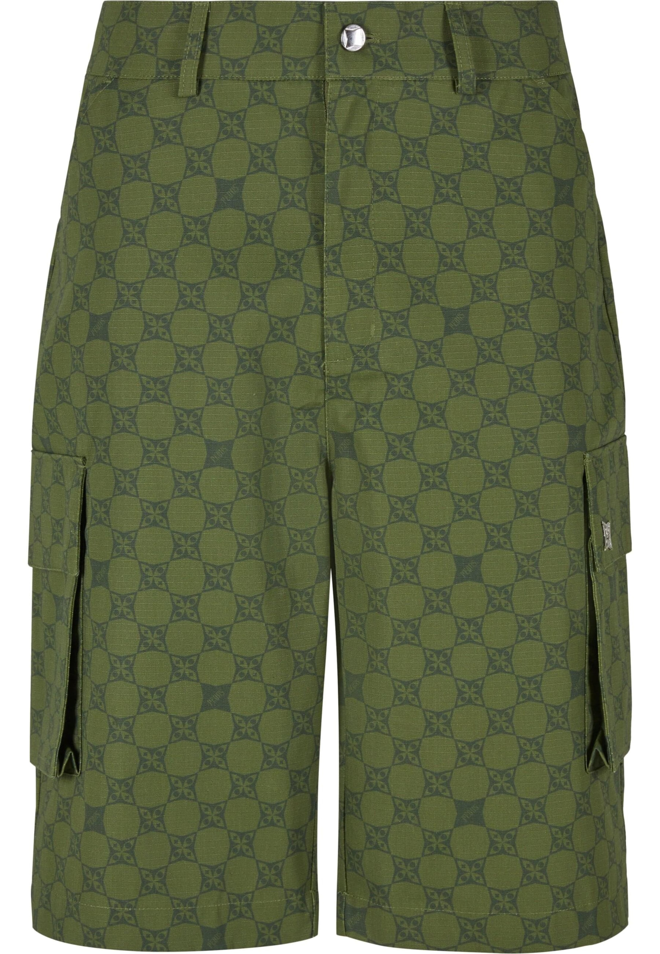 Pequs Loosefit Shorts 'Aether' in Grün: Vorderseite