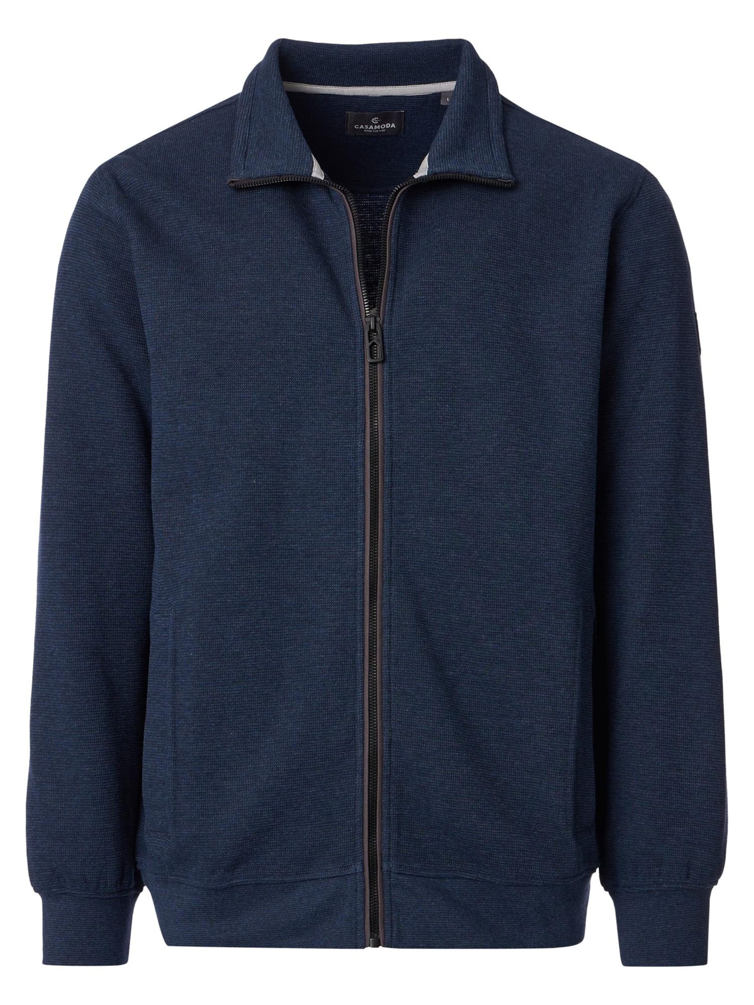 CASAMODA Sweatjacke 'Basic'‌ in Blau: Vorderseite