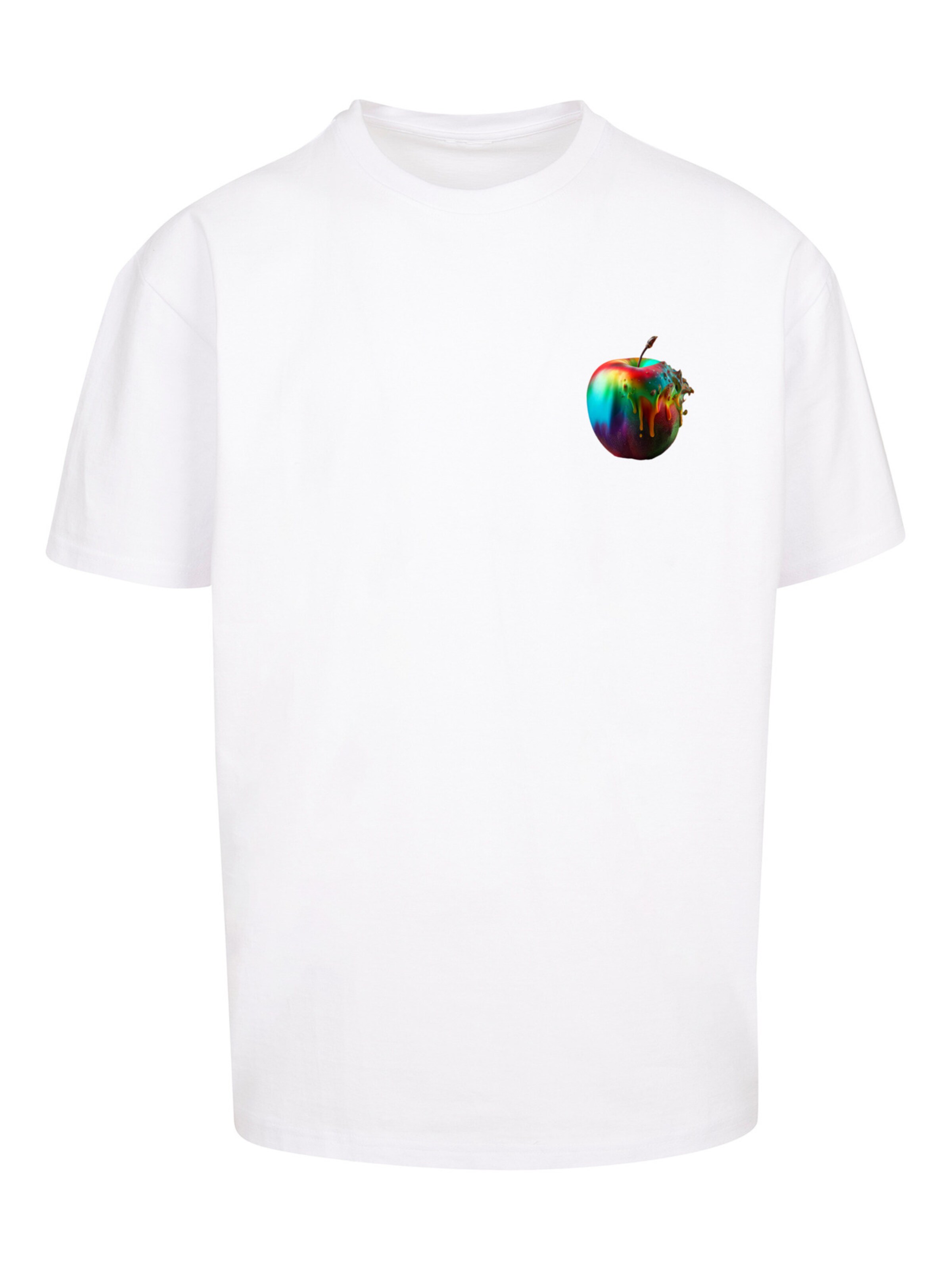 T-Shirt 'Colorfood Collection - Rainbow Apple' F4NT4STIC en blanc : devant