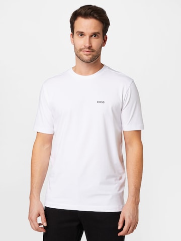 T-Shirt 'TEE' BOSS Green en blanc : devant