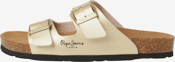 Pepe Jeans Mules 'Oban Claic' in Gold: front