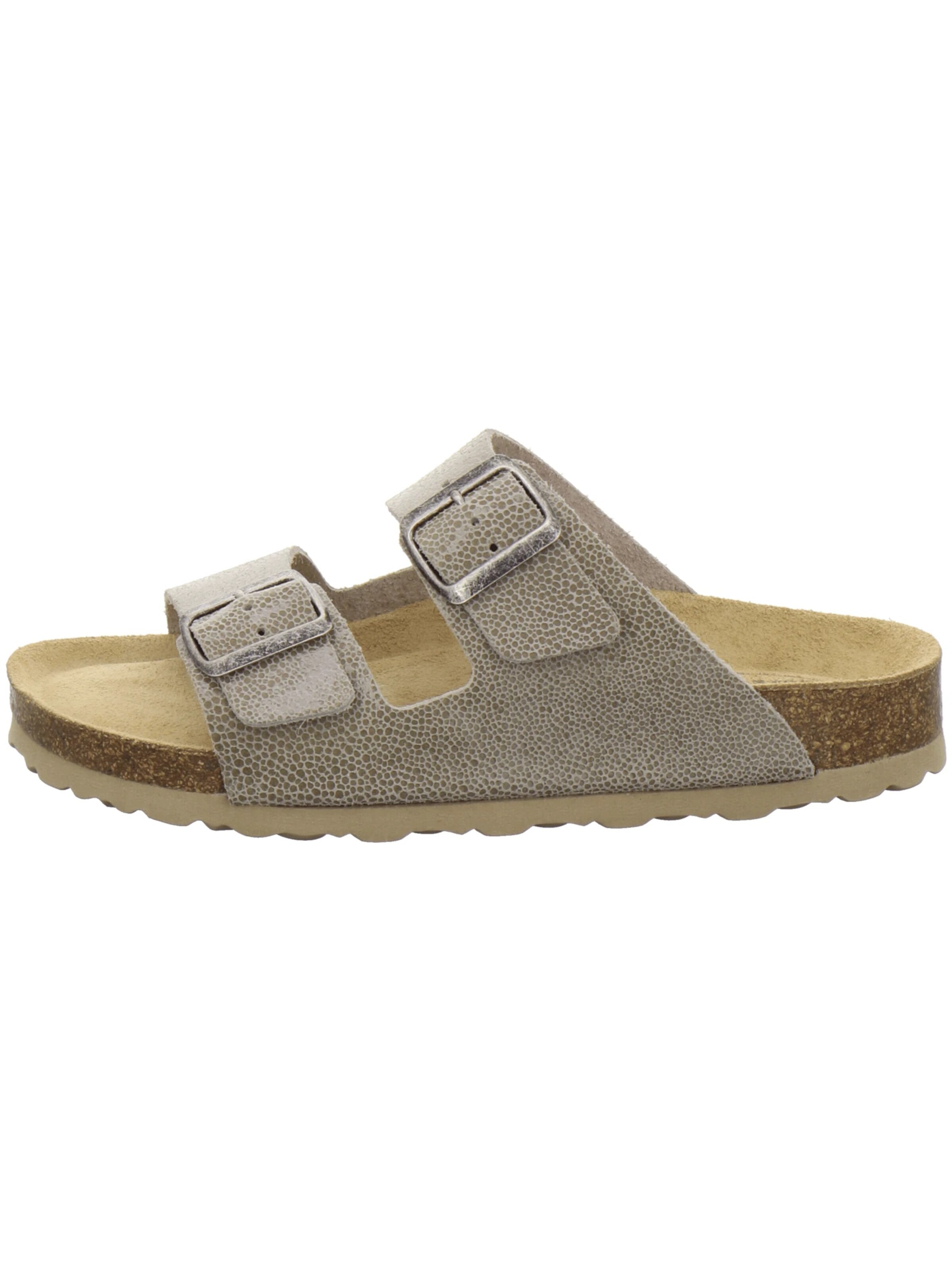 AFS-Schuhe - Zapatos abiertos 'Pantoletten Damen Zweischnaller beige-reptil' en beige