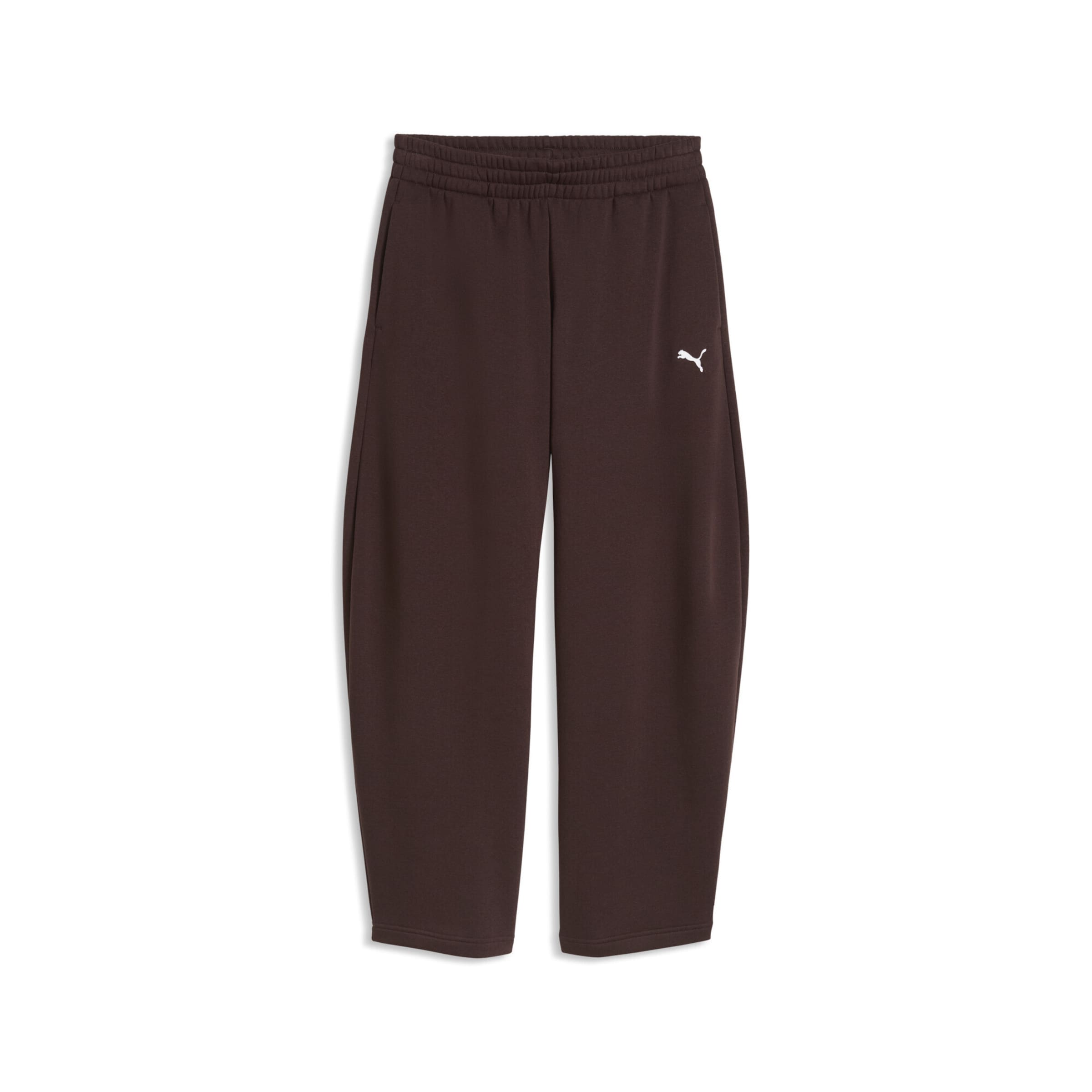 PUMA Barrel Trousers in Brown: front