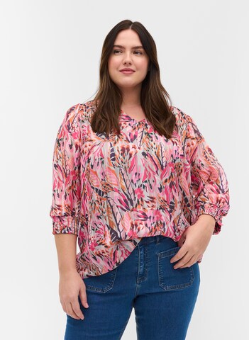 Zizzi Blouse 'XKatty' in Pink: front