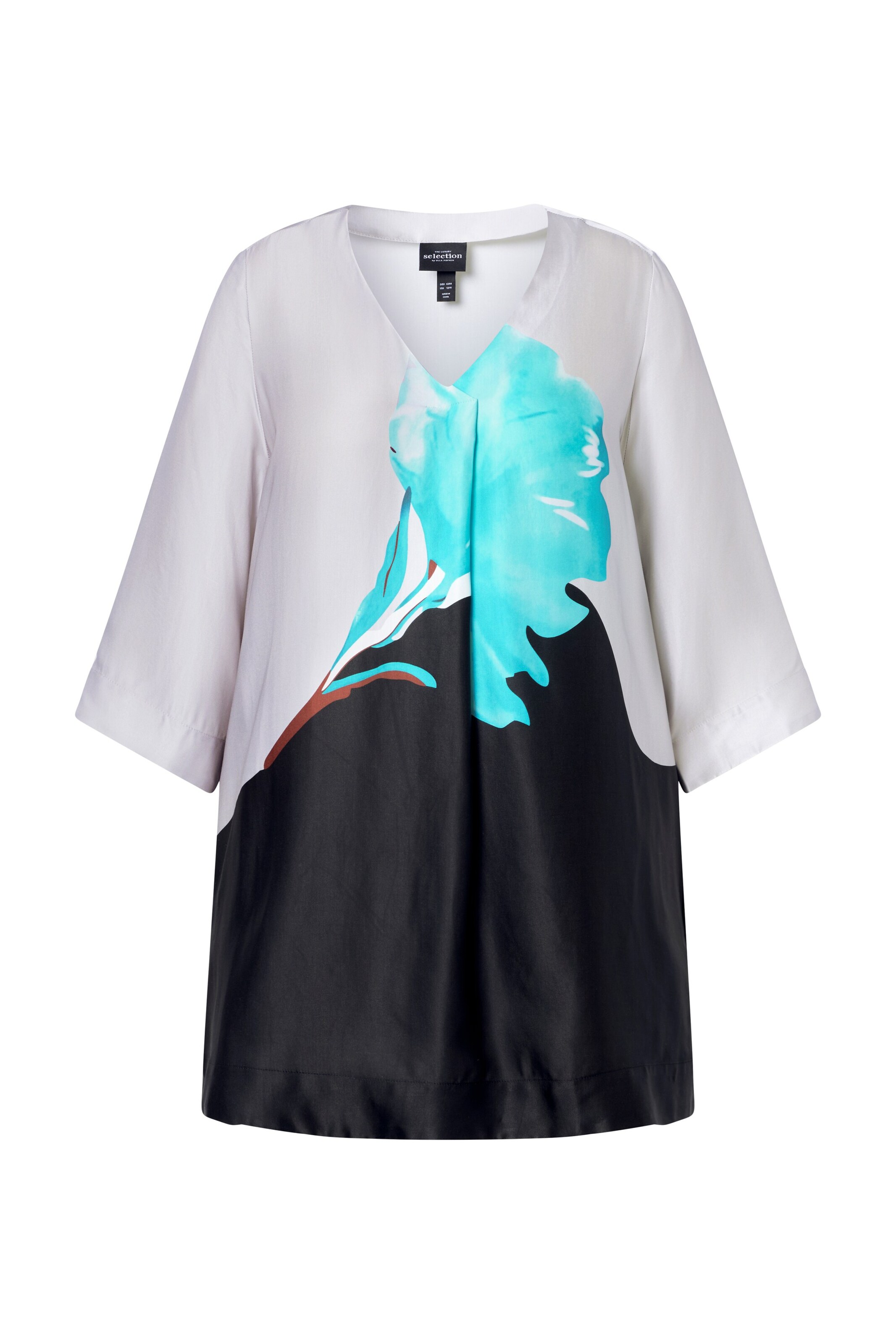 Ulla Popken Tunic in Beige / Cyan blue / Black, Item view