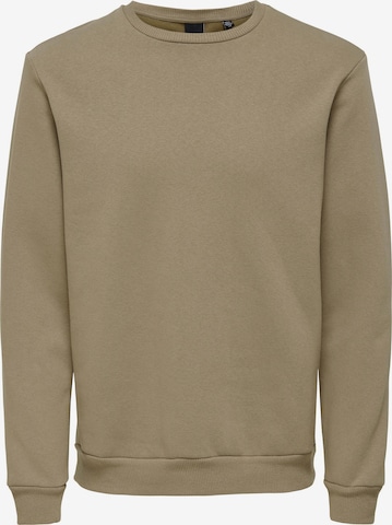 Only & Sons Sweatshirt 'Ceres' in Brown: front