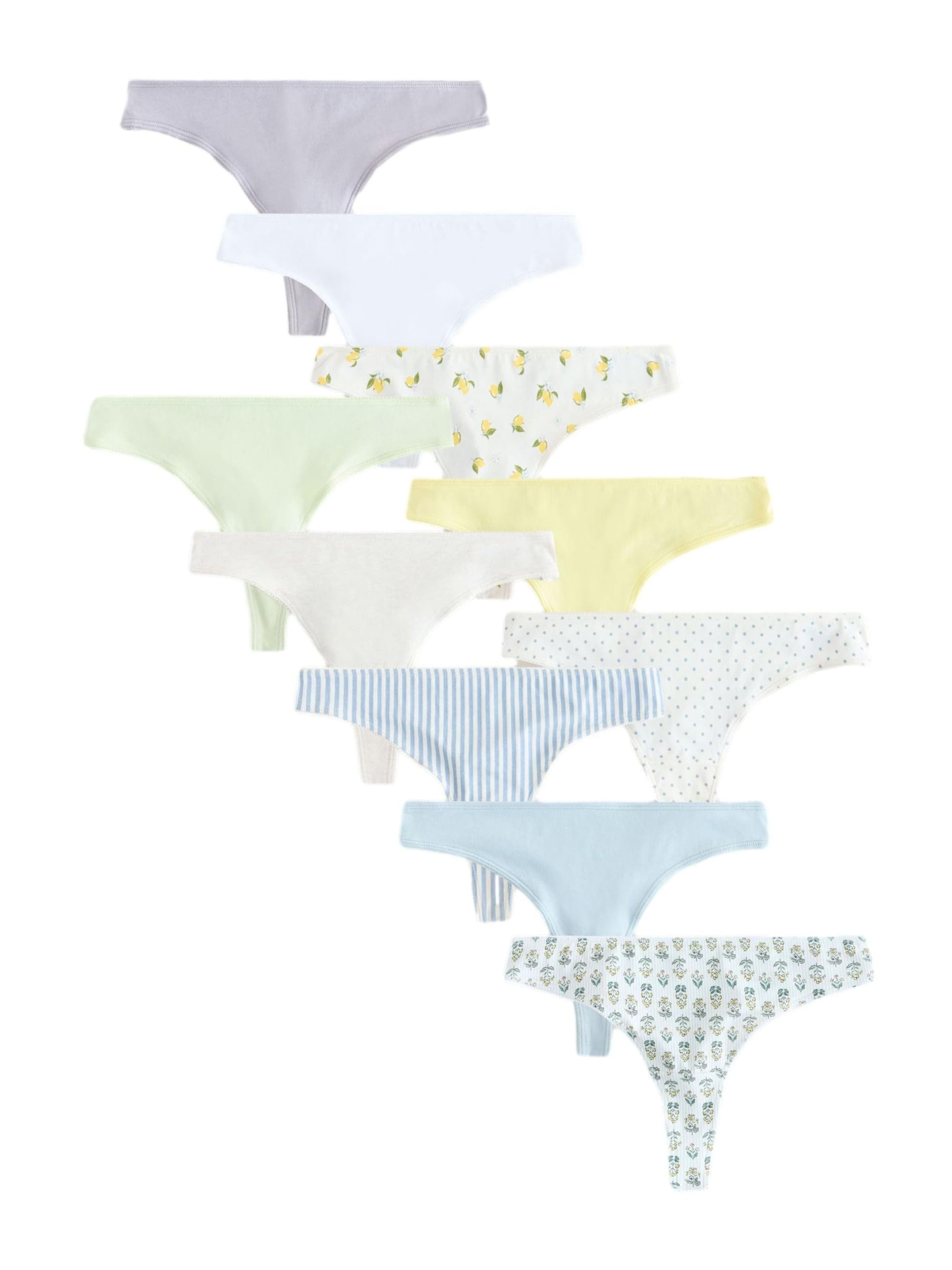 Next String i lyseblå / gul / lysegrå / lysegrøn / offwhite / uldhvid, Produktvisning