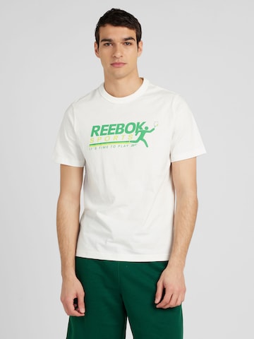 T-Shirt fonctionnel Reebok en blanc : devant