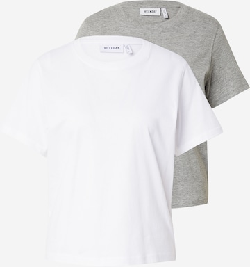 WEEKDAY Shirt 'Essence Standard' in Grijs: voorkant