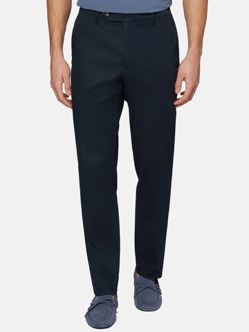 Boggi Milano Regular Pleated Pants in Blue: front