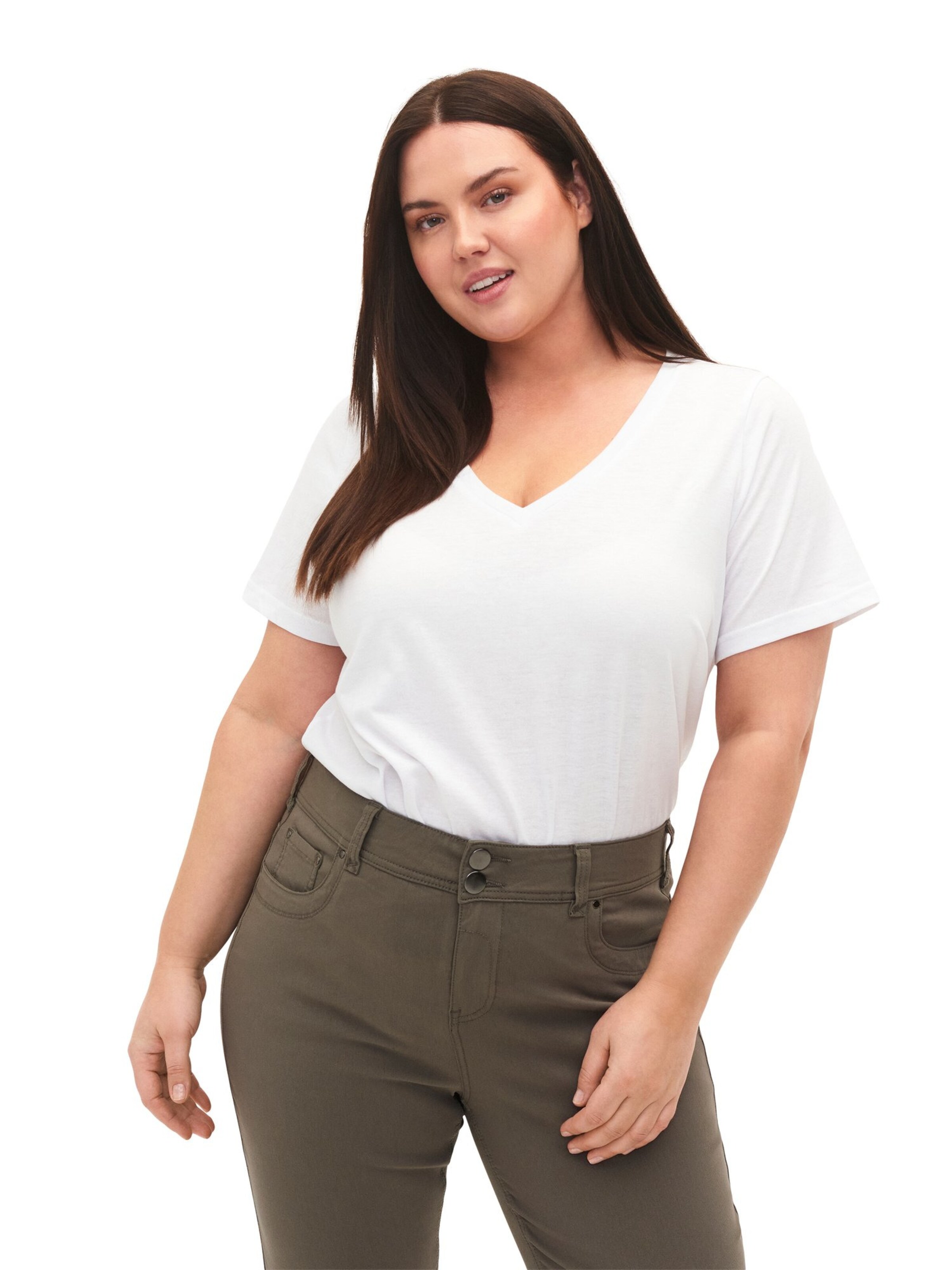 Zizzi Футболка 'Mkatja' в Белый: спереди