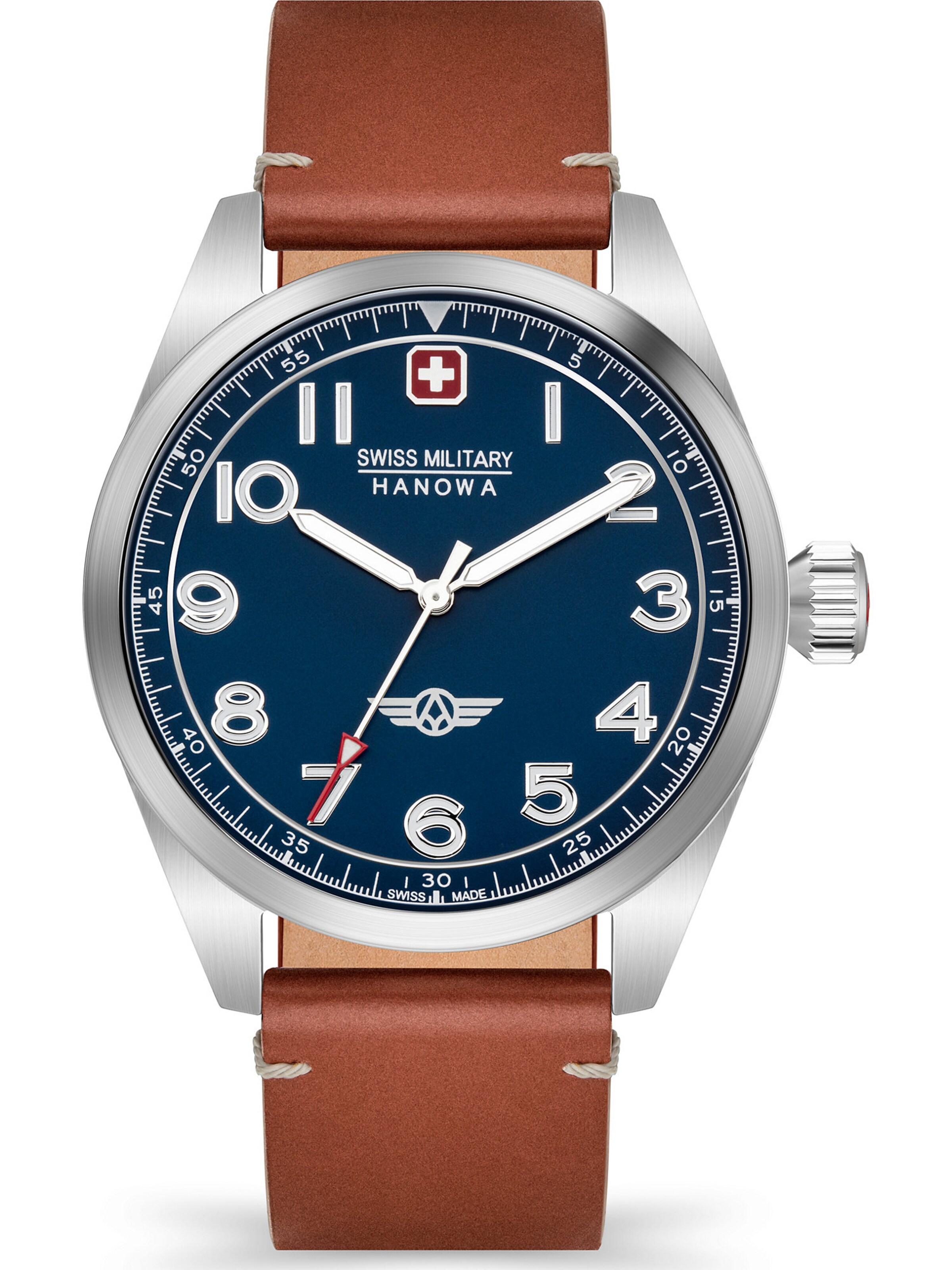 SWISS MILITARY HANOWA Analoguhr 'FALCON' in Silber: Vorderseite
