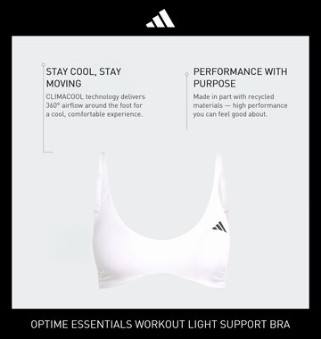 ADIDAS PERFORMANCE Korzetová Sportovní podprsenka 'OPT ESS' – bílá