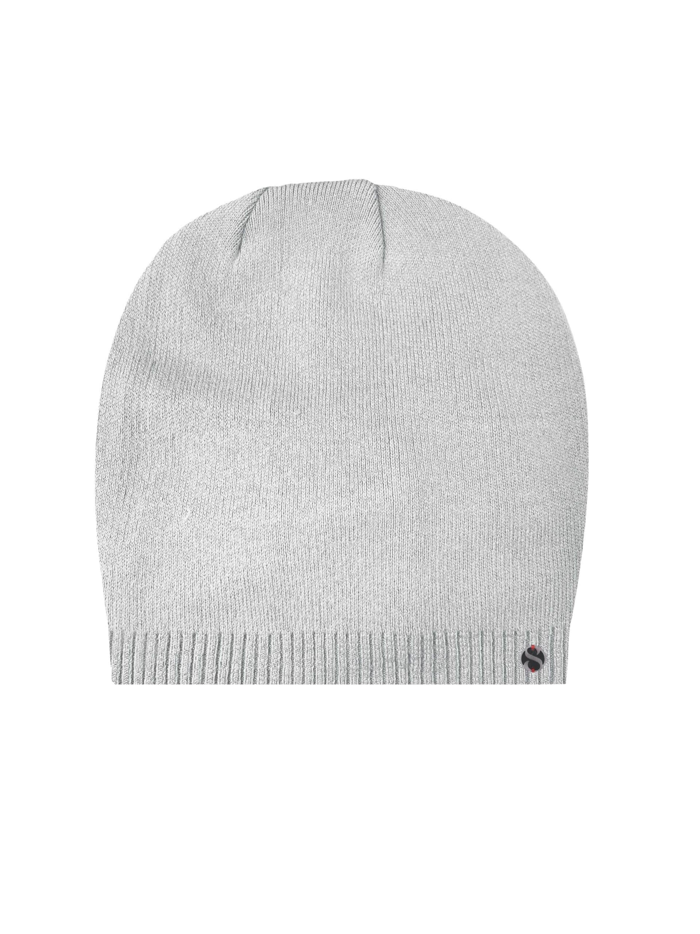 SAMAYA Mütze 'Elen', superweich und wärmend in Grau: Vorderseite