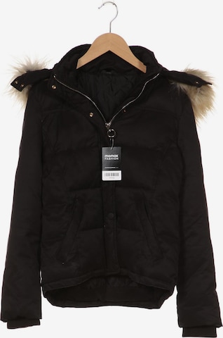 Black coat with fur hood topshop shop