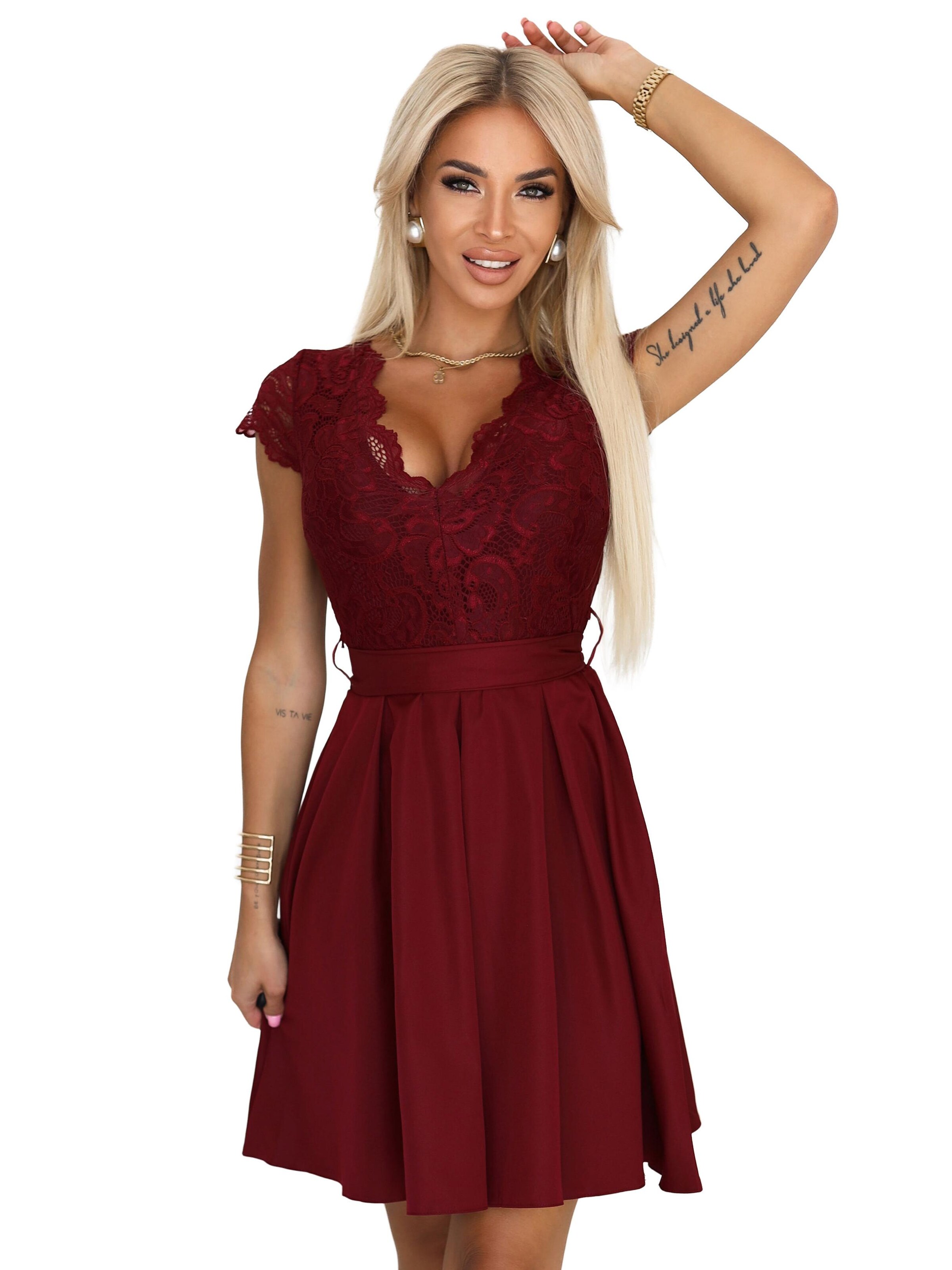 Numoco Abendkleid 'Minikleid Anna' in Rot: Vorderseite